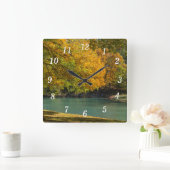 メープルアンブレラオーバードウッドクリークウォールクロック スクエア壁時計 (ホーム)