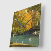 メープルアンブレラオーバードウッドクリークウォールクロック スクエア壁時計 (傾斜)