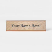 メープルウッドモダンラグジュアリーデザイナー机用ネームプレート デスクネームプレート (正面)