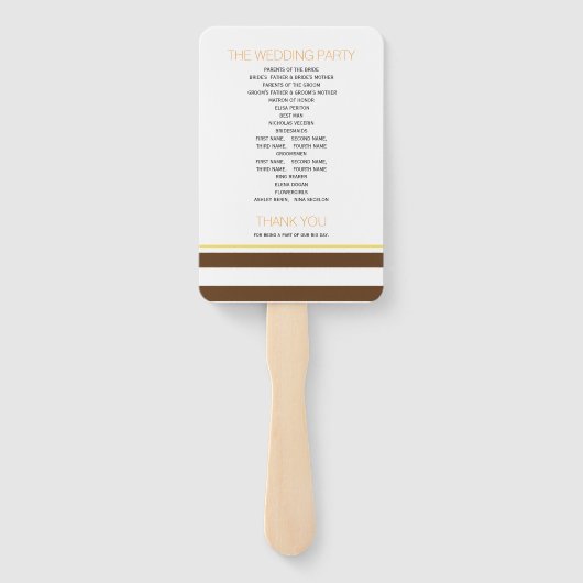 メープルエレガントリーフ，ストライプ秋の結婚式プログラム ハンドファン (裏面)