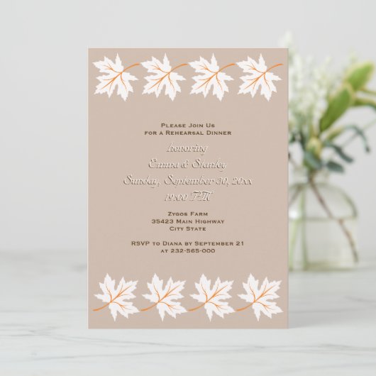 メープルエレガント離れ秋の結婚式リハーサル 招待状 (スタンド正面)