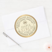 メープルオーガニックシロップ伝統的ウッド焼成ラベル ラウンドシール (封筒)