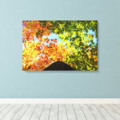 メープルカラフルツリートップ キャンバスプリント (インサイチュ (ウッドフロア))