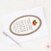 メープルカラフルリーフ金ゴールドメタリックメープルシロップ楕円 楕円形シール (封筒)