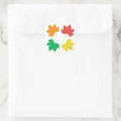 メープルカラフル葉パターン スクエアシール (バッグ)