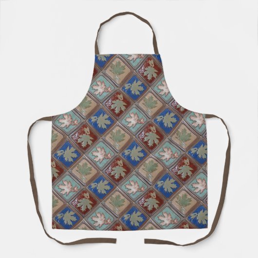 メープルカラフル葉プリントエプロン エプロン (正面)