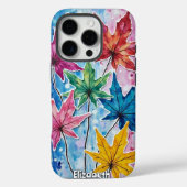 メープルカラフル離れの抽象芸術絵を描の Case-Mate iPhoneケース (裏面)