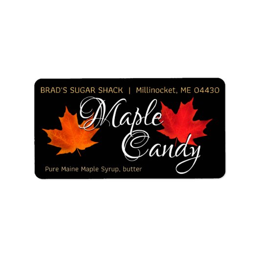 メープルキャンディブラック製品ラベル原料葉製品 ラベル (正面)