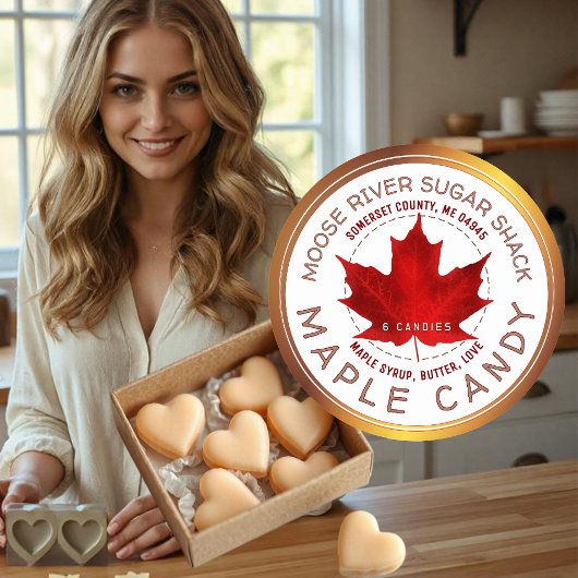 メープルキャンディ縁ど銅赤砂糖メープルリーフ ラウンドシール