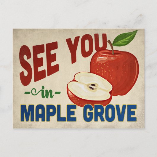 メープルグローブミネソタアップル – ヴィンテージトラベル ポストカード (正面)