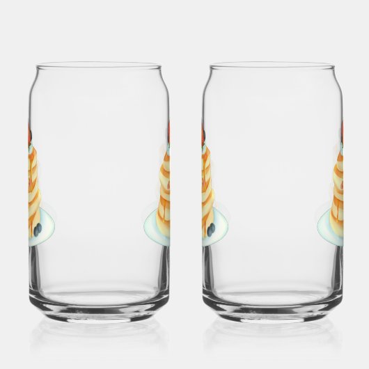 メープルシロップとフルーツとクリームが入ったふわふわのパンケーキ ガラス缶 (左)