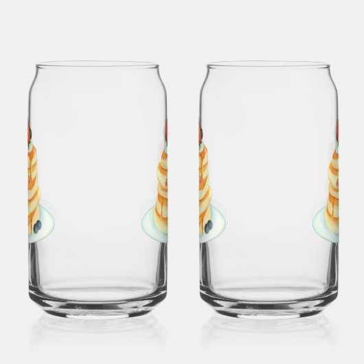 メープルシロップとフルーツとクリームが入ったふわふわのパンケーキ ガラス缶 (右)