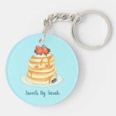 メープルシロップとフルーツとクリームが入ったふわふわのパンケーキ キーホルダー (裏面)