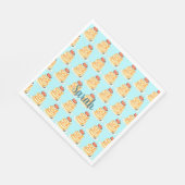 メープルシロップとフルーツとクリームが入ったふわふわのパンケーキ スタンダードランチョンナプキン (角)