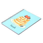 メープルシロップとフルーツとクリームが入ったふわふわのパンケーキ ノートブック (左側)