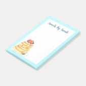 メープルシロップとフルーツとクリームが入ったふわふわのパンケーキ ポストイット (アングル)