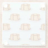 メープルシロップと水玉模様模様のパンケーキ ガラスコースター (裏面)