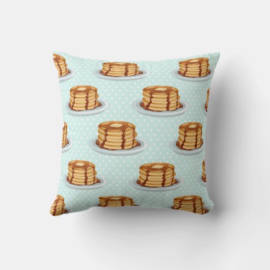 メープルシロップと水玉模様模様のパンケーキ クッション (裏面)