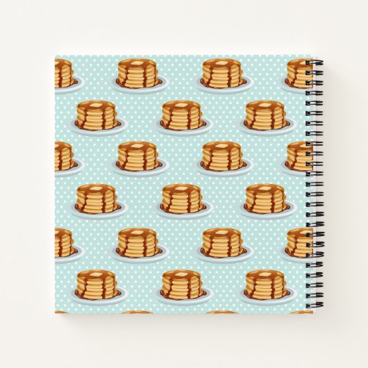 メープルシロップと水玉模様模様のパンケーキ ノートブック (裏面)