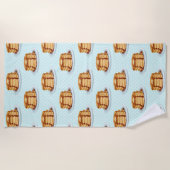 メープルシロップと水玉模様模様のパンケーキ ビーチタオル (正面)