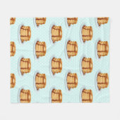 メープルシロップと水玉模様模様のパンケーキ フリースブランケット (正面(横))