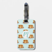 メープルシロップと水玉模様模様のパンケーキ ラゲッジタグ (裏面縦)