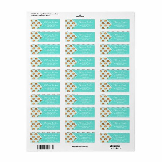 メープルシロップと水玉模様模様のパンケーキ ラベル (フルシート)