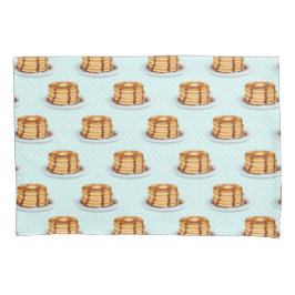 メープルシロップと水玉模様模様のパンケーキ 枕カバー