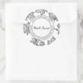 メープルシロップのスケモダンッチラベル ラウンドシール (バッグ)