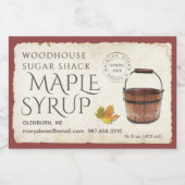 メープルシロップのパーチメントsap bucket postmark 3" x 2" フードラベル (シングルラベル)