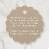 メープルシロップのラベルラベル(クラフトホワイトスカロップ) フェイバータグ (裏面)