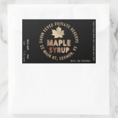 メープルシロップのラベル円形ロゴのバッチと日付はっきりした 長方形シール (バッグ)