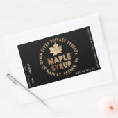 メープルシロップのラベル円形ロゴのバッチと日付はっきりした 長方形シール (封筒)