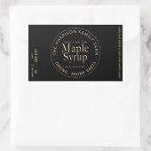 メープルシロップのラベル黒と金ゴールド(バッチと日付) 長方形シール (バッグ)
