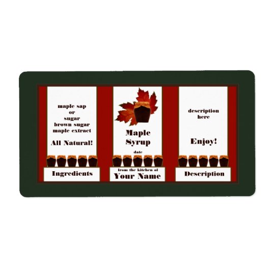 メープルシロップのラベル3 ラベル (正面)
