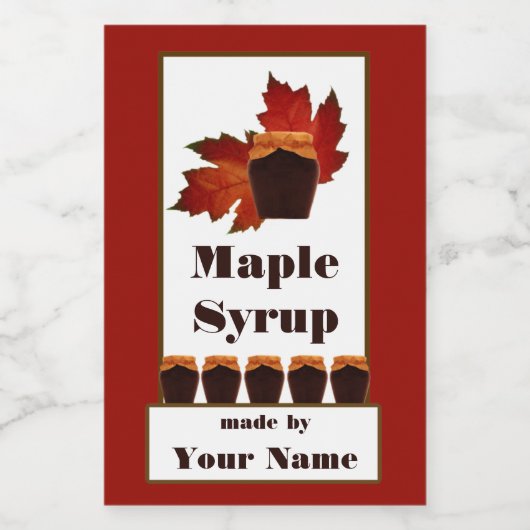 メープルシロップのラベル3x2 フードラベル (シングルラベル)