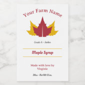 メープルシロップのラベル ワインラベル (シングルラベル)