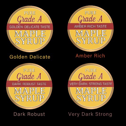 メープルシロップの現在のUSDAグレーディングラベル ラウンドシール