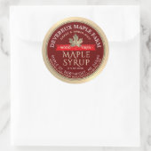 メープルシロップウッド焼成レッドバナー金ゴールドリーフクラス ラウンドシール (バッグ)