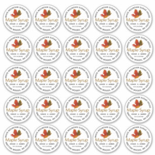 メープルシロップカラフルメープルリーフカスタムラベル2.5" シール