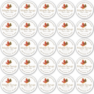 メープルシロップカラフルメープルリーフカスタムラベル2.5" シール