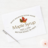 メープルシロップカラフルメープルリーフ大楕円ラベル 楕円形シール (封筒)