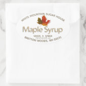 メープルシロップカラフルメープルリーフ大楕円ラベル 楕円形シール (バッグ)