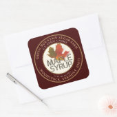 メープルシロップカラフルメープルリーフ点々のある縁ど スクエアシール (封筒)