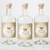 メープルシロップカラフルラベル葉メープル金ゴールド文字 リキュールボトルラベル (ボトル)