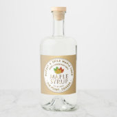 メープルシロップカラフルラベル葉メープル金ゴールド文字 リキュールボトルラベル (正面)