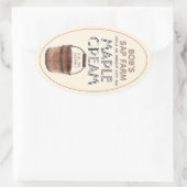 メープルシロップクリーム飴のバケツ付きラベル 楕円形シール (バッグ)