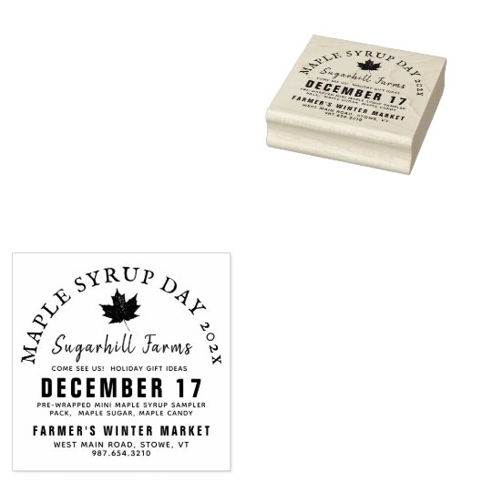 メープルシロップデイプロモーションイベントギフトラベルスタンプ ラバースタンプ (押印)