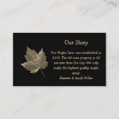 メープルシロップファームベージュブラックカントリー素朴 名刺 (裏面)