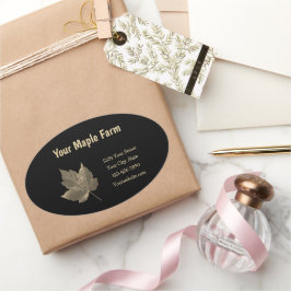 メープルシロップファームベージュブラックカントリー素朴 楕円形シール